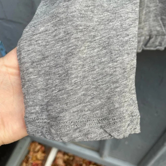 J. Crew Grey Ruffle Front Long Sleeve Shirt, Large - Picture 8 of 10